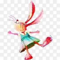 跳舞的粉色兔子