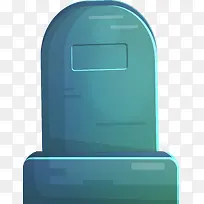 绿色手绘的墓碑素材