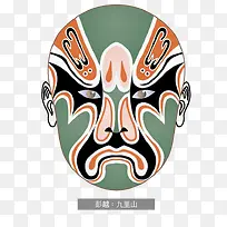 中国传统京剧脸谱设计绿色