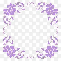 一个紫色的花朵装饰框