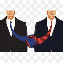 装饰插图商务合作两人握手