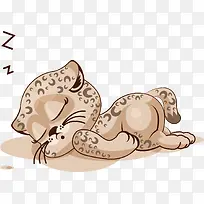 矢量图睡得呼呼大叫的小猎豹