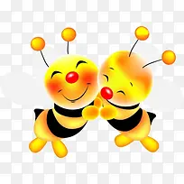 卡通两只蜜蜂