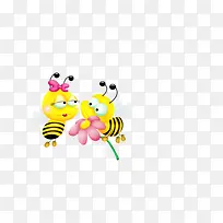 卡通两只小蜜蜂