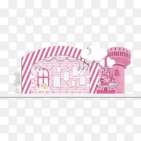 粉色小屋海报背景