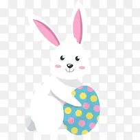 复活节可爱白色兔子