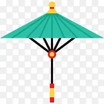 卡通古代雨伞