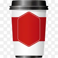 红色矢量咖啡杯素材图
