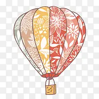 热气球 水彩 花纹