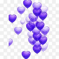 紫色半透明心形气球