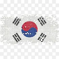 矢量韩国像素国旗