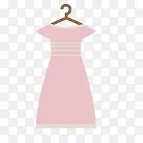 夏天扁平化粉色裙子