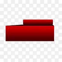 红色立体长方形标签底板