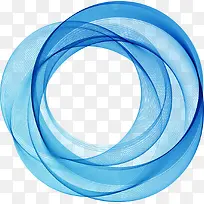 矢量蓝色动感线条圆环