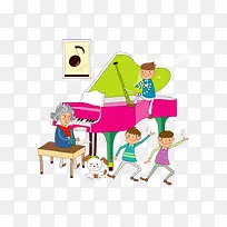 卡通钢琴键盘素材