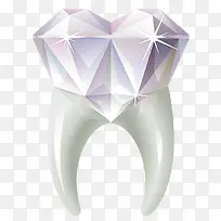 牙齿与钻石矢量图