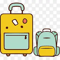 黄色旅行箱背包旅游常备物品小图