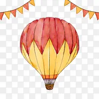 彩绘空中的热气球矢量图