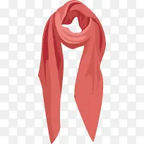 红色女士纯色围巾