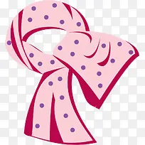 粉色波点立体围巾