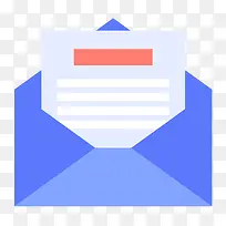 蓝色扁平化邮件元素