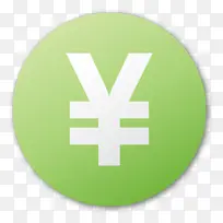 绿色人民币货币图标