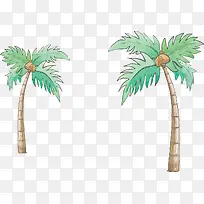 海边度假手绘椰子树