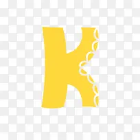 亮黄色的K字母免抠素材