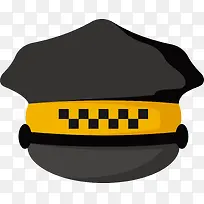 一顶黑色警察帽子