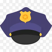 蓝色警察戴的帽子