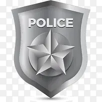 银色的警察的徽章
