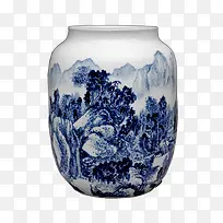 青色古董花瓶