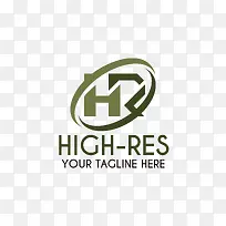 椭圆的灰绿色logo