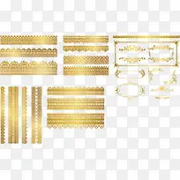 金色花纹花边矢量素材