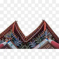 中国民族特色彩色图案屋檐