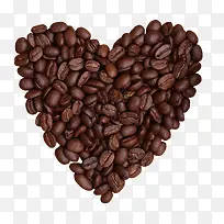 爱心形状咖啡豆免抠素材