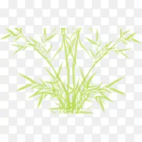 水彩画绿色竹子