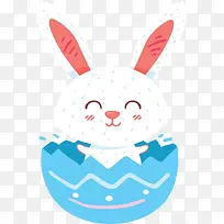 蓝色蛋壳复活节兔子