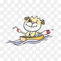 小狗划船
