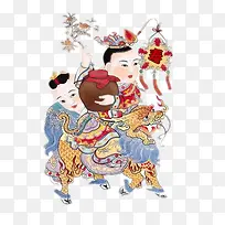 拉保保春节民俗元素