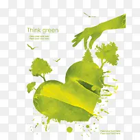绿色水彩环保素材
