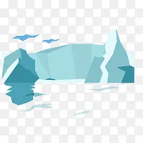 南极冰山手绘