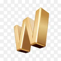 金色立体W艺术字