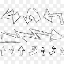 手绘大粗箭头矢量图