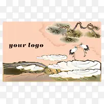 松鹤中国风名片