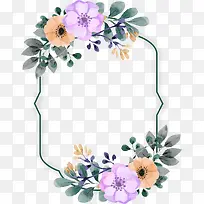 紫色黄色花朵标题框