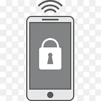 矢量图水彩灰色智能手机