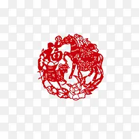 马年福字剪纸