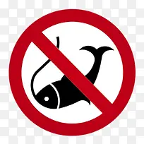 红色醒目警告牌禁止钓鱼图片素材