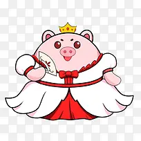 拿着扇子的母猪公主